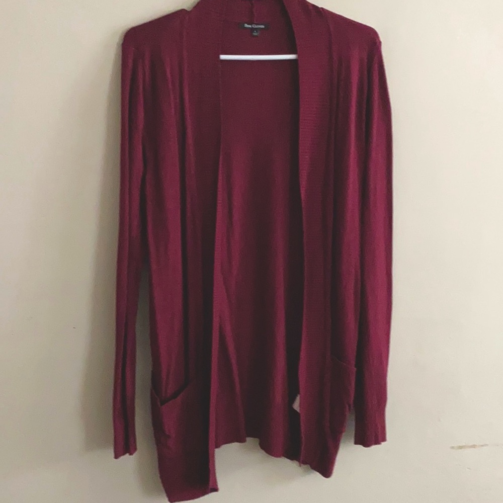 Red cardigan